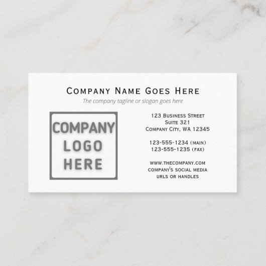 Foto Logo Horizontale voor- en achterkant Sjabloon Visitekaartje (Achterkant)