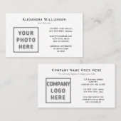 Foto Logo Horizontale voor- en achterkant Sjabloon Visitekaartje (Voorkant / Achterkant)