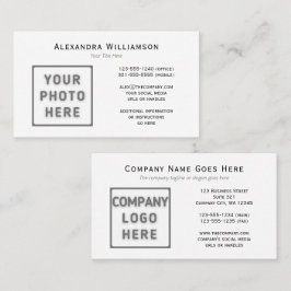 Foto Logo Horizontale voor- en achterkant Sjabloon Visitekaartje