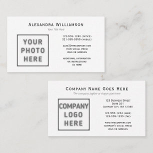 Foto Logo Horizontale voor- en achterkant Sjabloon Visitekaartje