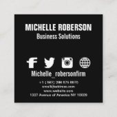 Foto-logo internetpictogrammen vierkante visitekaartje (Achterkant)