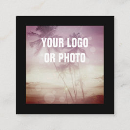 Foto-logo internetpictogrammen vierkante visitekaartje