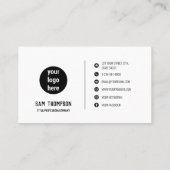 Foto & Logo Moderne, minimalistische sociale media Visitekaartje (Achterkant)