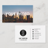 Foto & Logo Moderne, minimalistische sociale media Visitekaartje (Voorkant / Achterkant)