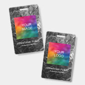 Foto Logo Naam en Functie Modern ID Badge (Voor- en achterkant)