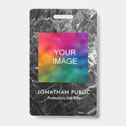 Foto Logo Naam en Functie Modern ID Badge (Voorzijde)