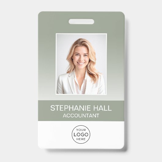 Foto, Logo, Naamgradiënt van Medewerker Badge (Voorzijde)