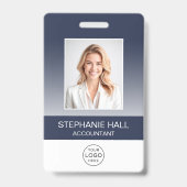 Foto, logo, naamverloop van werknemer badge (Voorzijde)