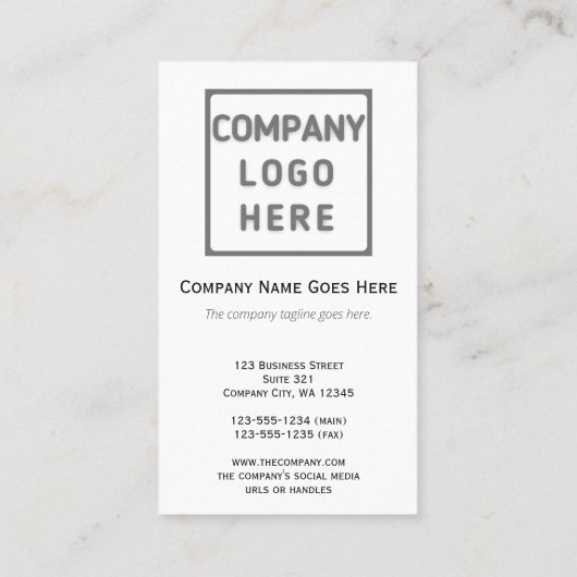 Foto Logo Plain Double-Sided Visitekaartje (Achterkant)