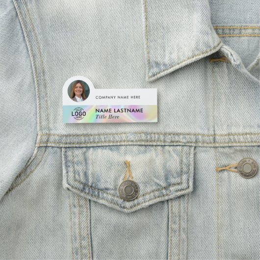 Foto Logo Professional Faux Holographic Business Naamplaatje (In situ)