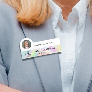 Foto Logo Professional Faux Holographic Business Naamplaatje