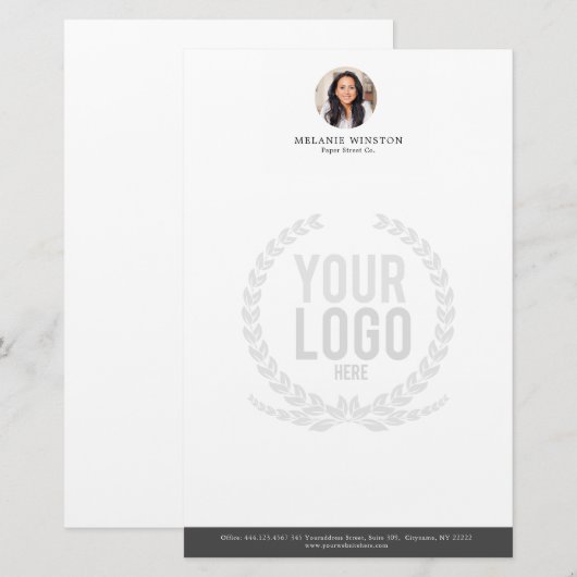 Foto | Logo Professionele Kantoor op maat Briefpapier (Voorkant / Achterkant)