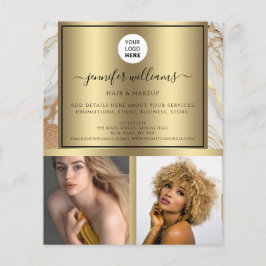 Foto Logo Promotion Gold White Marble Modern Flyer