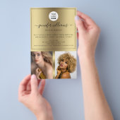 Foto Logo Promotionele Metallic Goud Zwart Modern Flyer (Hand)