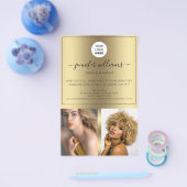 Foto Logo Promotionele Metallic Goud Zwart Modern Flyer (Enkel)