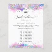 Foto Logo Promotionele Waterverf Holo Glitter Flyer (Achterkant)