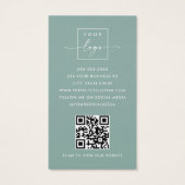 Foto logo QR code dusty zee green visitekaartje (Achterkant)