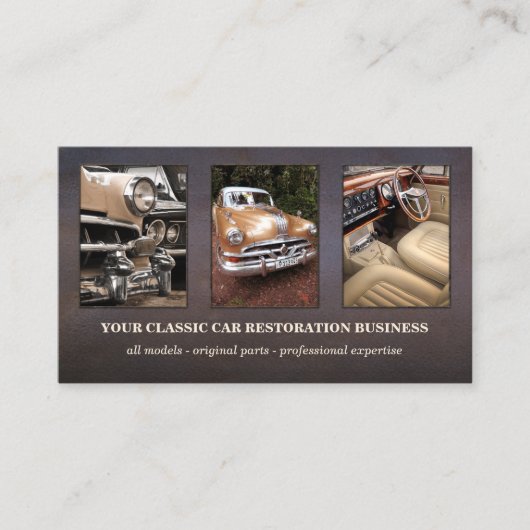 Foto Logo QR-code Klassieke auto Visitekaartje (Voorkant)