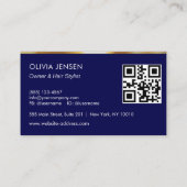 Foto logo QR code modern donkerblauw professional Visitekaartje (Achterkant)