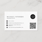 Foto logo QR code modern professioneel eenvoudig Visitekaartje (Achterkant)