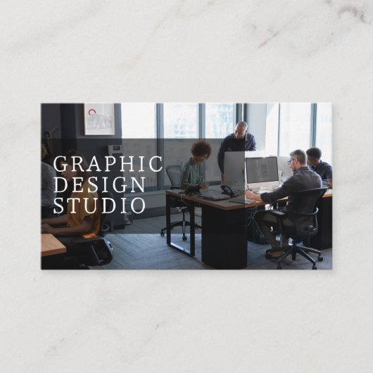 Foto logo QR code modern professioneel zwart Visitekaartje (Voorkant)