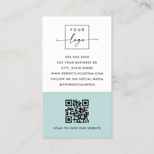 Foto logo QR code modern wit professional Visitekaartje (Achterkant)