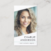 Foto logo QR code modern wit professional Visitekaartje (Voorkant)