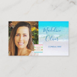 Foto Logo QR Code Ocean Beach Zee Travel Blue Visitekaartje