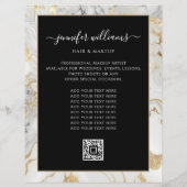 Foto Logo QR Code Promotie Goud Modern Marmer Flyer (Achterkant)