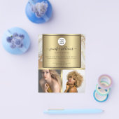 Foto Logo QR Code Promotion Gold Marble Modern Flyer (Enkel)