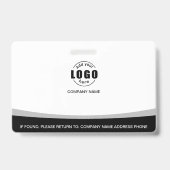 Foto Logo QR Code Werknemer Zwart en Wit Badge (Achterkant)