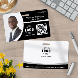 Foto Logo QR Code Werknemer Zwart en Wit Badge