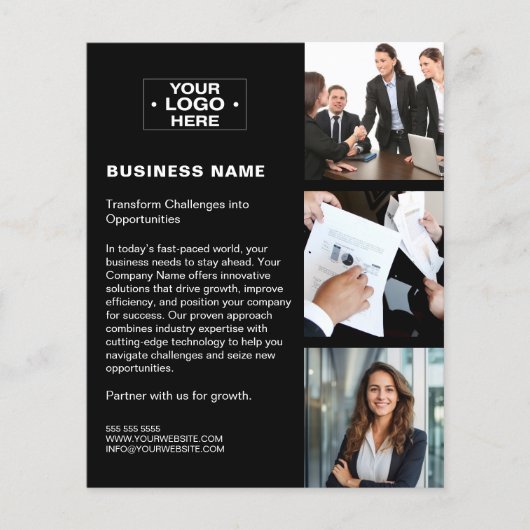 Foto Logo QR Modern Black Corporate Business Flyer (Voorkant)