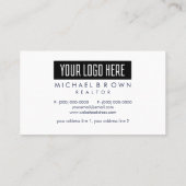 Foto Logo Real Estate Blue Navy Simple Visitekaartje (Achterkant)