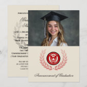 Foto Logo School College Afstudeeraankondigingen Kaart (Voorkant / Achterkant)