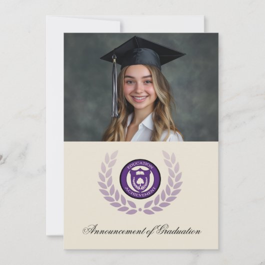 Foto Logo School College Afstudeeraankondigingen Kaart (Voorkant)