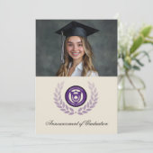 Foto Logo School College Afstudeeraankondigingen Kaart (Staand voorkant)