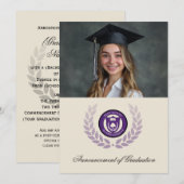 Foto Logo School College Afstudeeraankondigingen Kaart (Voorkant / Achterkant)