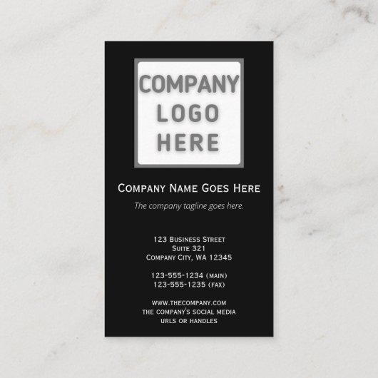 Foto Logo Sjabloon Gewoon dubbelzijdig zwart Visitekaartje (Achterkant)