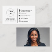 Foto Logo Social Media Iconen Modern Visitekaartje (Voorkant / Achterkant)