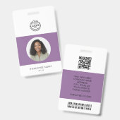 Foto, logo, streepjescode, naam-ID van werknemer Badge (Voor- en achterkant)
