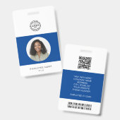 Foto, logo, streepjescode, naam-ID van werknemer Badge (Voor- en achterkant)
