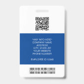 Foto, logo, streepjescode, naam-ID van werknemer Badge (Achterkant)