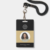Foto, logo, streepjescode, naam-ID van werknemer Badge (Voorzijde met lanyard)