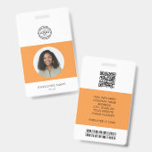 Foto, logo, streepjescode, naam-ID van werknemer Badge (Voor- en achterkant)