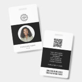 Foto, logo, streepjescode, naam-ID van werknemer Badge (Voor- en achterkant)