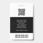 Foto, logo, streepjescode, naam-ID van werknemer Badge (Achterkant)