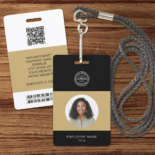 Foto, logo, streepjescode, naam-ID van werknemer Badge