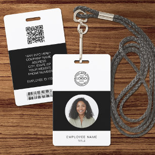 Foto, logo, streepjescode, naam-ID van werknemer Badge