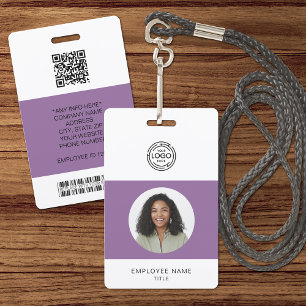 Foto, logo, streepjescode, naam-ID van werknemer Badge
